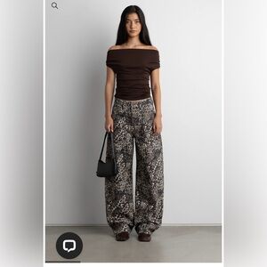 Leopard Print Wide-Leg Pants